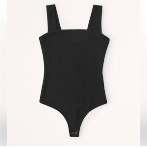 Abercrombie & Fitch Black Double-Layered Seamless Squareneck Bodysuit Small